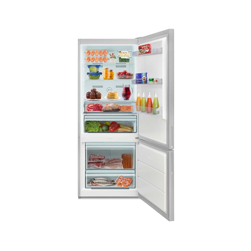 ثلاجة تورنيدو نوفروست 430 لتر بفريزر سفلي وشاشة ديجيتال. Tornado 430L No Frost bottom freezer refrigerator with digital control panel.