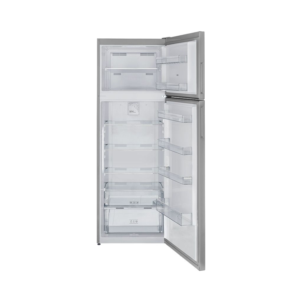 ثلاجة تورنيدو نوفروست 496 لتر بتقنيات تبريد متقدمة وشاشة ديجيتال. Tornado 496L NoFrost refrigerator with advanced cooling and digital control.