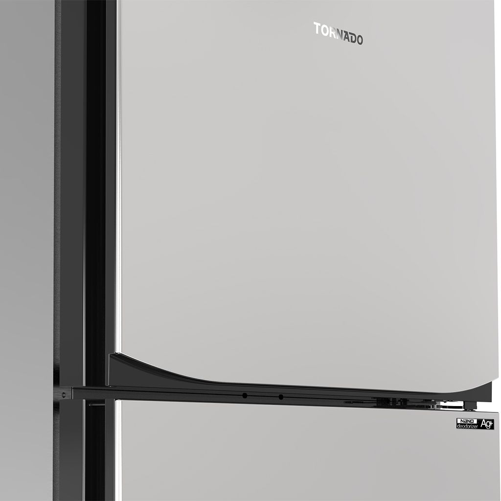 ثلاجة تورنيدو 450 لتر نوفروست بتقنية Hybrid Cooling. Tornado 450L No Frost refrigerator with hybrid cooling and powerful odor control.