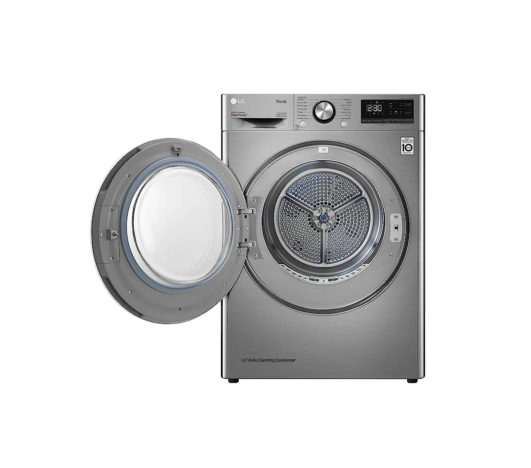 LG - Dryer 10.1 KG - Condenser - Digital Smart - ThinQ - Energy Saving, Capable Drying Silver- RH10V9PV2W