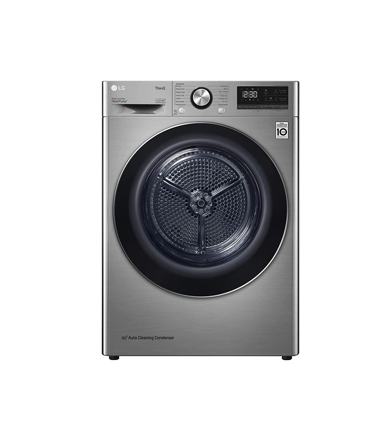 LG - Dryer 10.1 KG - Condenser - Digital Smart - ThinQ - Energy Saving, Capable Drying Silver- RH10V9PV2W