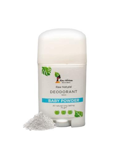 مزيل عرق طبيعي ببودرة الأطفال من رو افريكان يمنح انتعاشًا طويلًا وتفتيحًا تدريجيًا، African Baby Powder Deodorant offers natural freshness and underarm brightening.
