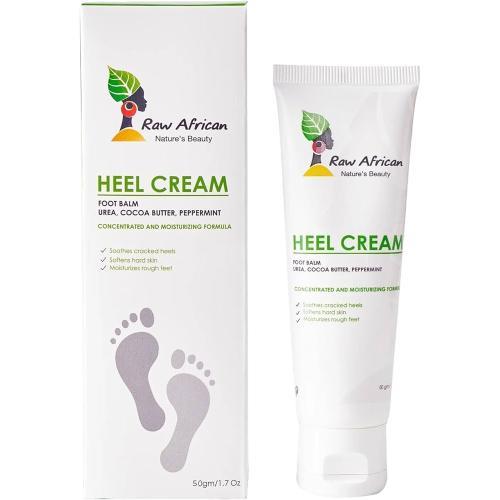 كريم اليوريا للكعب من رو أفريكان يرطب الكعبين ويعالج التشققات بعمق، Raw African Heel Cream repairs dryness and restores softness naturally.