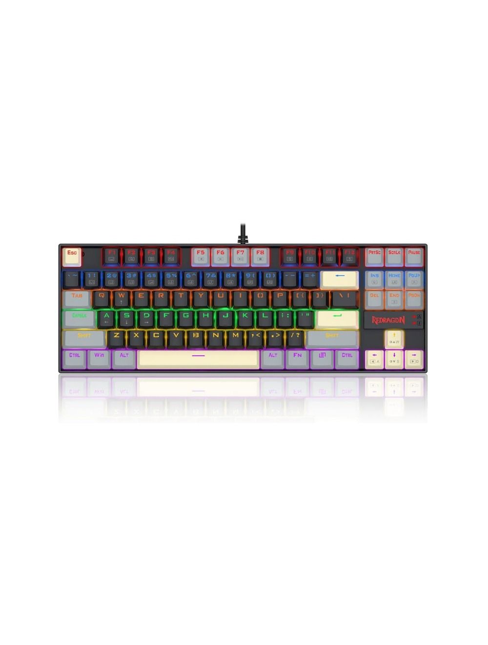 ري دراجون لوحة مفاتيح K552 للألعاب بإضاءة Rainbow، سلكية USB.
Redragon K552 Rainbow wired gaming keyboard, durable & stylish with 1-year warranty.