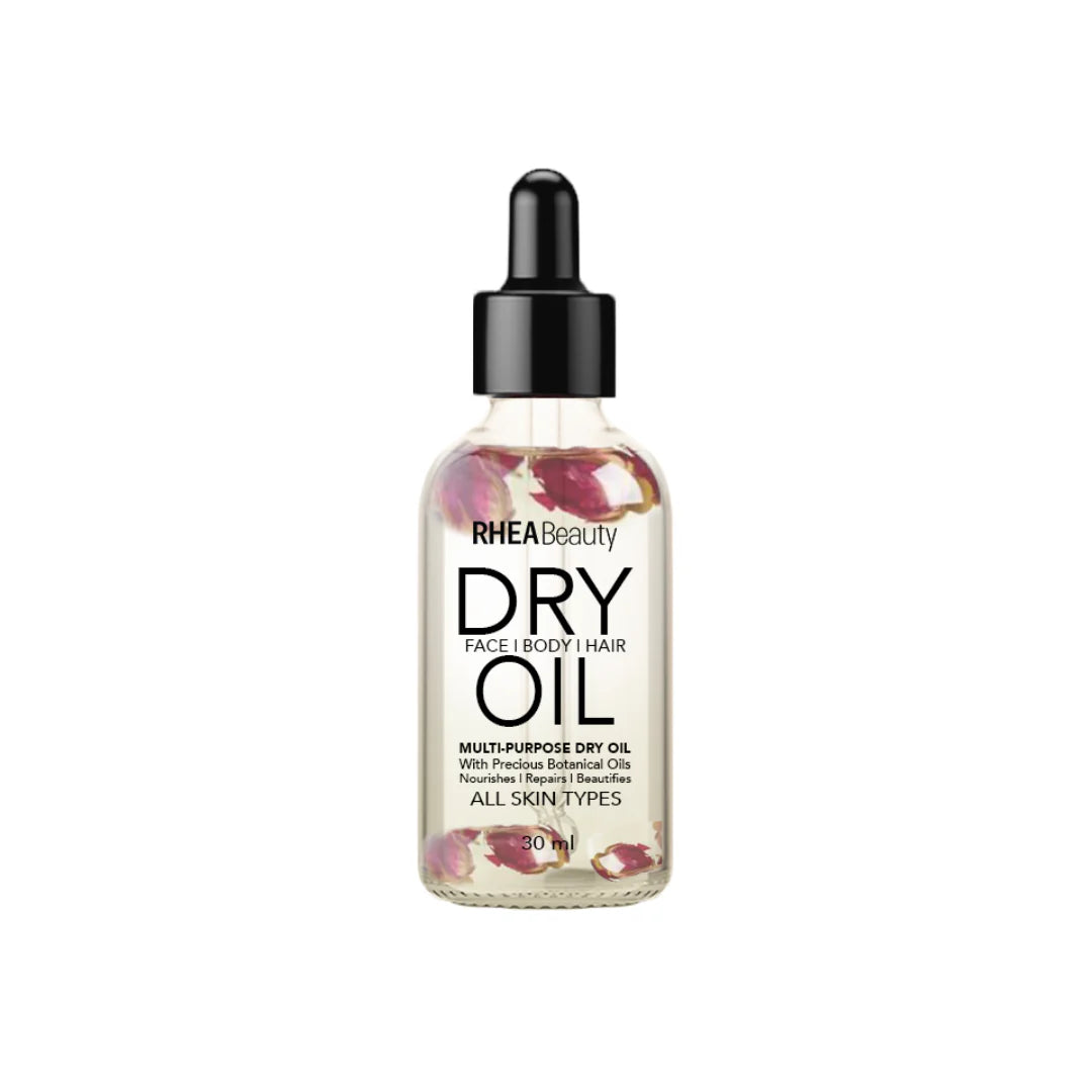 زيت ريا بيوتي rhea beauty dry oil يمنح بشرتك ترطيبًا وإشراقًا، Rhea Beauty dry oil delivers a silky glow with fast absorption and nourishing natural oils.