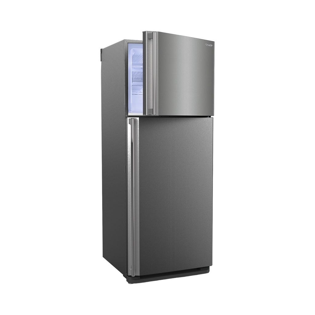 ثلاجة شارب نوفروست 450 لتر بتقنيات تبريد متقدمة وضمان 10 سنوات مع توصيل متاح، Sharp refrigerator 450L with advanced cooling and 10-year warranty.