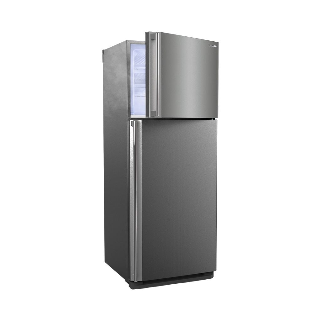 ثلاجة شارب نوفروست 450 لتر بتقنيات تبريد متقدمة وضمان 10 سنوات مع توصيل متاح، Sharp refrigerator 450L with advanced cooling and 10-year warranty.