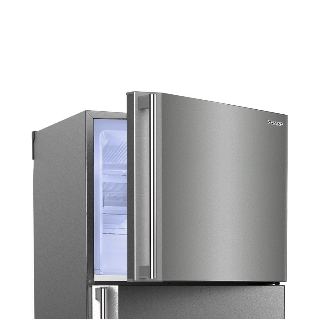 ثلاجة شارب نوفروست 450 لتر بتقنيات تبريد متقدمة وضمان 10 سنوات مع توصيل متاح، Sharp refrigerator 450L with advanced cooling and 10-year warranty.