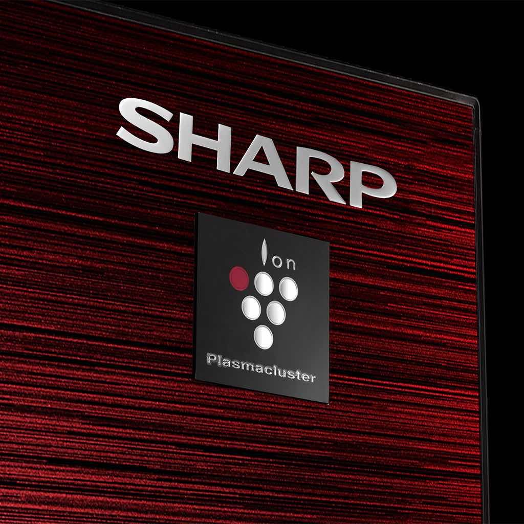 ثلاجة شارب انفرتر نوفروست 450 لتر أحمر/سيلفر/أسود Sharp inverter 450L frost-free refrigerator with touch control and 10 years warranty.