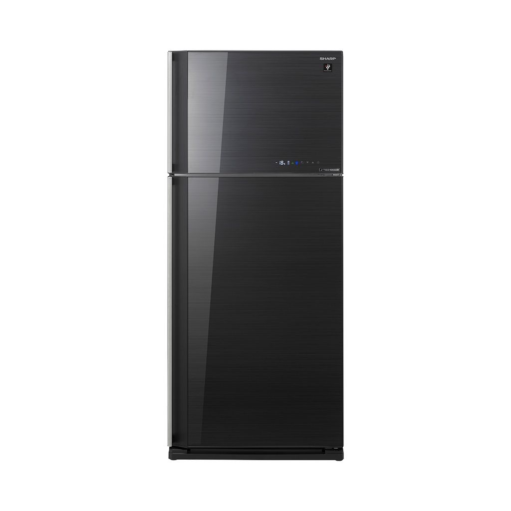 ثلاجة شارب انفرتر نوفروست 450 لتر أحمر/سيلفر/أسود Sharp inverter 450L frost-free refrigerator with touch control and 10 years warranty.