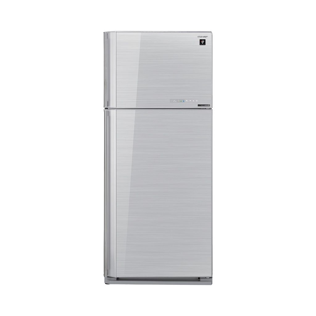 ثلاجة شارب انفرتر نوفروست 450 لتر أحمر/سيلفر/أسود Sharp inverter 450L frost-free refrigerator with touch control and 10 years warranty.