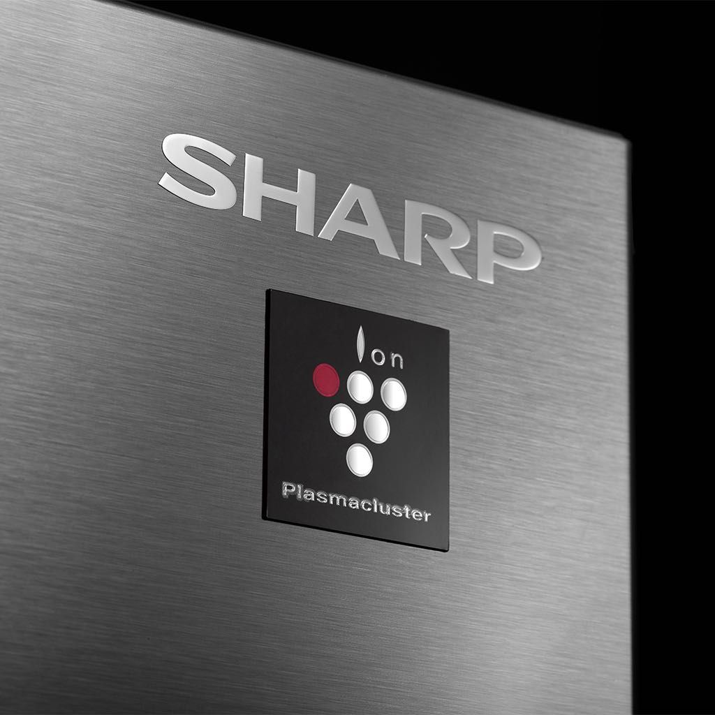 ثلاجة شارب انفرتر نوفروست 450 لتر أحمر/سيلفر/أسود Sharp inverter 450L frost-free refrigerator with touch control and 10 years warranty.