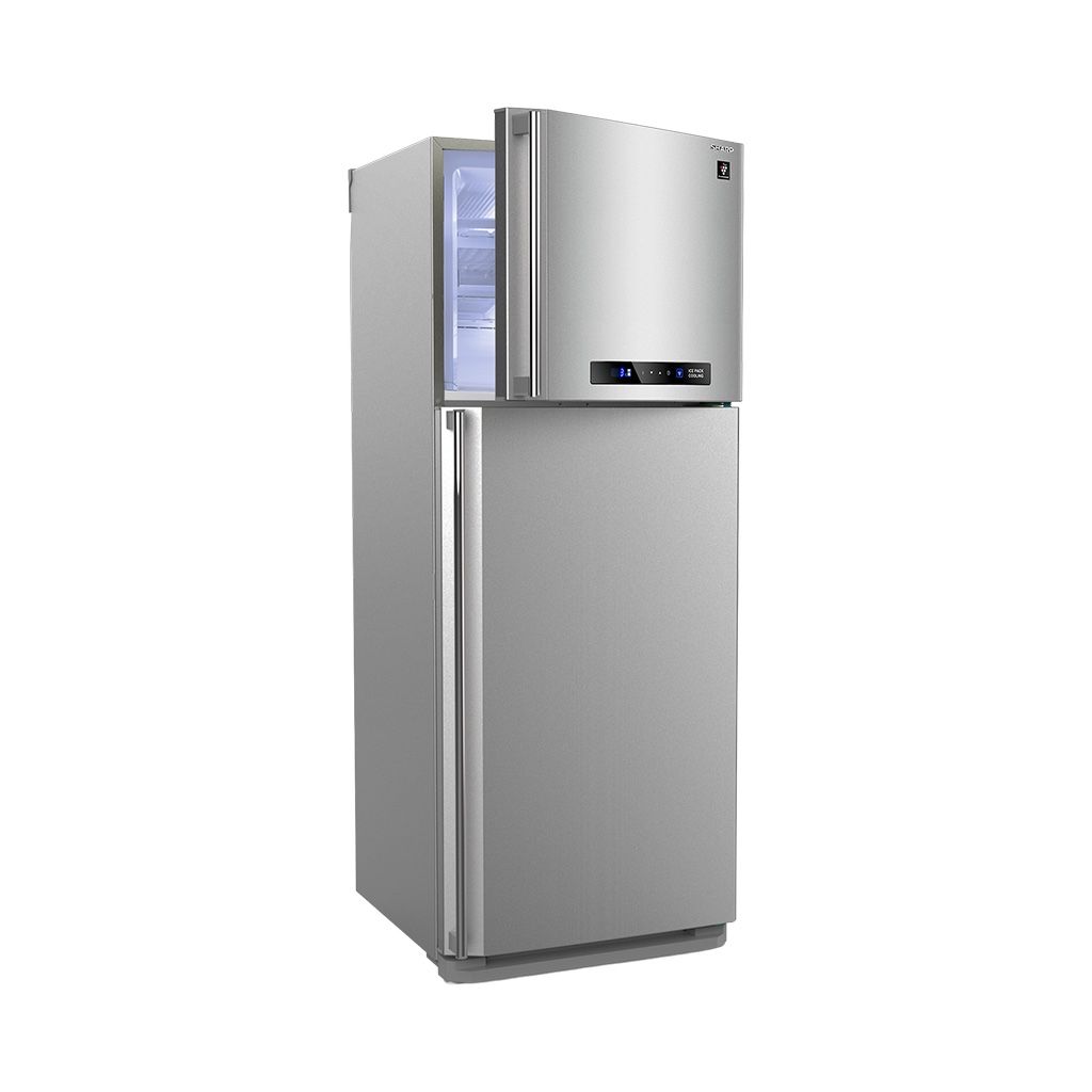 ثلاجة شارب ديجيتال نوفروست 396 لتر بتقنية البلازما كلاستر وتبريد Hybrid. Sharp 396L NoFrost refrigerator with Plasma Cluster and Hybrid Cooling system.