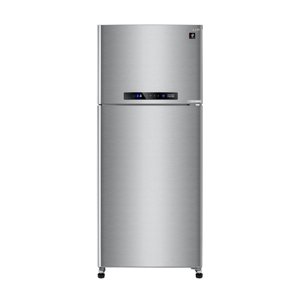 ثلاجة شارب انفرتر ديجيتال نوفروست 396 لتر أسود/استانلس Sharp 396L inverter digital frost-free refrigerator with touch control and 10 years warranty.