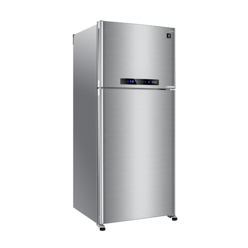 ثلاجة شارب انفرتر ديجيتال نوفروست 396 لتر أسود/استانلس Sharp 396L inverter digital frost-free refrigerator with touch control and 10 years warranty.