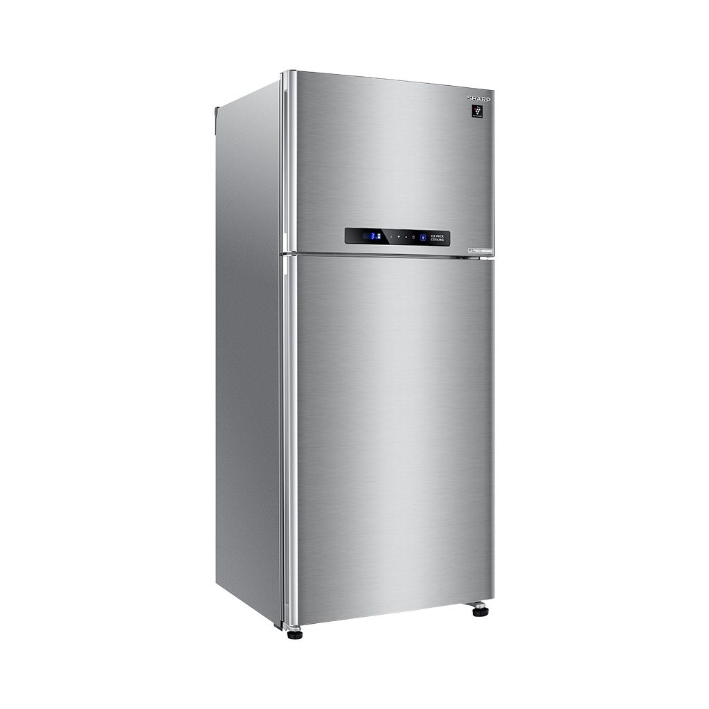 ثلاجة شارب انفرتر ديجيتال نوفروست 396 لتر أسود/استانلس Sharp 396L inverter digital frost-free refrigerator with touch control and 10 years warranty.