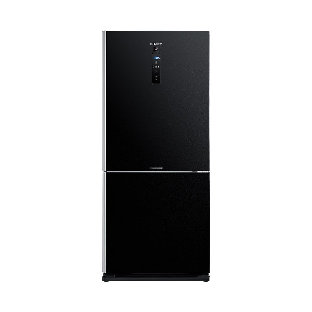 ثلاجة شارب انفرتر ديجيتال فريزر سفلي 558 لتر استانلس غامق/أسود Sharp 558L inverter digital bottom freezer with touch control and 10 years warranty.