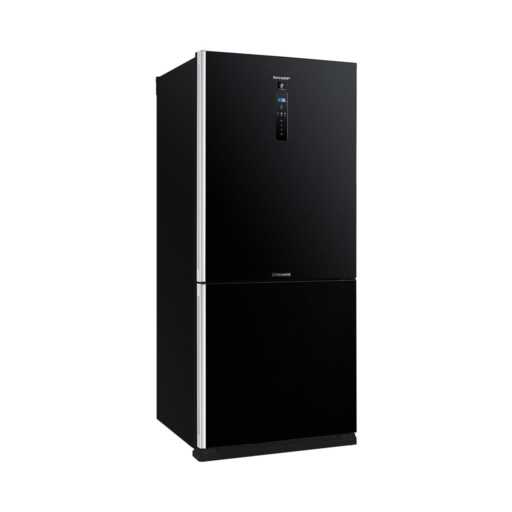 ثلاجة شارب انفرتر ديجيتال فريزر سفلي 558 لتر استانلس غامق/أسود Sharp 558L inverter digital bottom freezer with touch control and 10 years warranty.