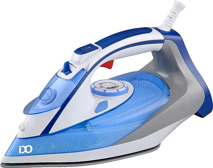 IDO iron 2400 watt - 260 mm tank - 1.8 meter cable - ceramic base - white/blue SI2400-BGY