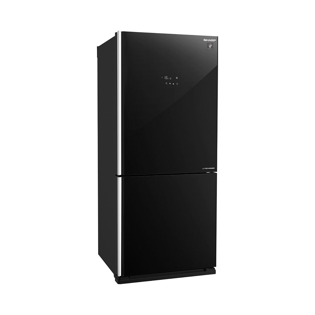ثلاجة شارب انفرتر فريزر سفلي 558 لتر بألوان متعددة Sharp inverter bottom freezer refrigerator 558L with advanced cooling and 10 years warranty.