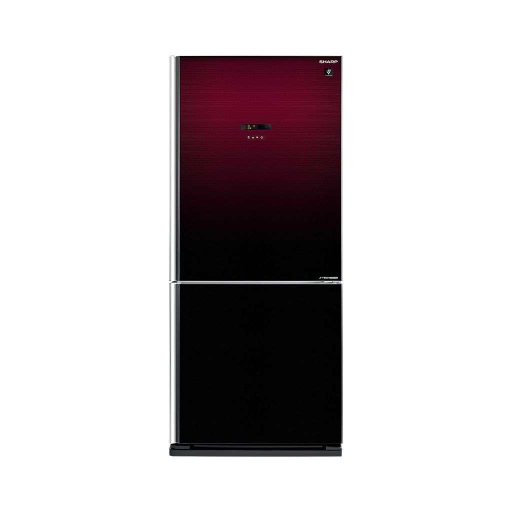 ثلاجة شارب انفرتر فريزر سفلي 558 لتر بألوان متعددة Sharp inverter bottom freezer refrigerator 558L with advanced cooling and 10 years warranty.
