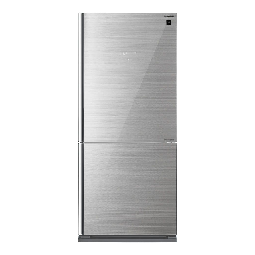 ثلاجة شارب انفرتر فريزر سفلي 558 لتر بألوان متعددة Sharp inverter bottom freezer refrigerator 558L with advanced cooling and 10 years warranty.