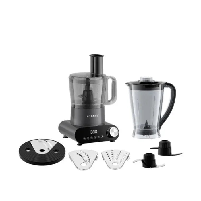 محضر طعام سوكاني ديجيتال 1500 وات 7*1 بسعة 2 لتر مع تحكم رقمي وضمان وتوصيل | Sokany digital food processor 1500W multi-function.