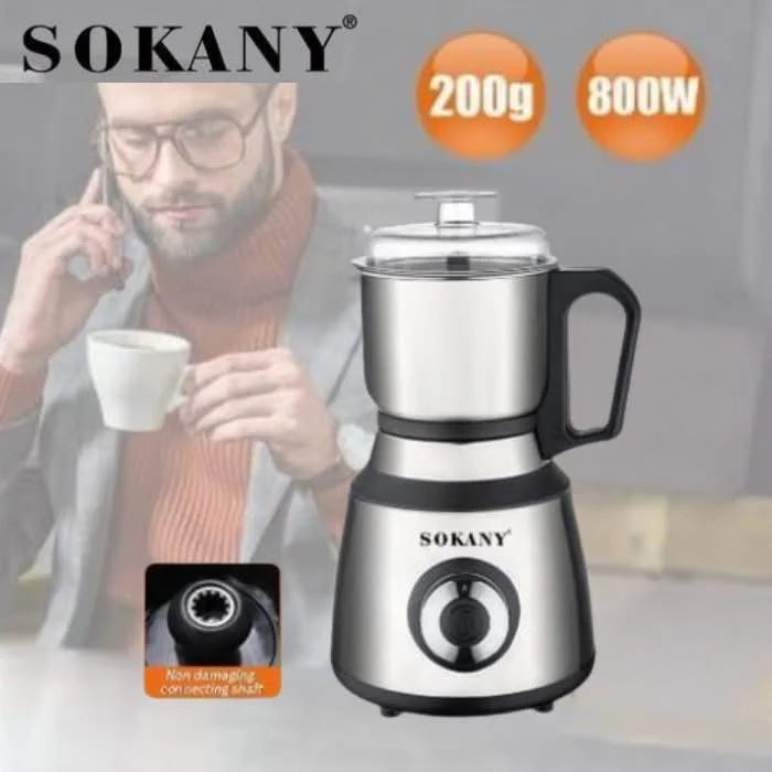 SK-04033 مطحنه سوكانى استنالس 800 وات 200 جرام 4 سرعات – Sokany stainless grinder 800W 200g for coffee and spices