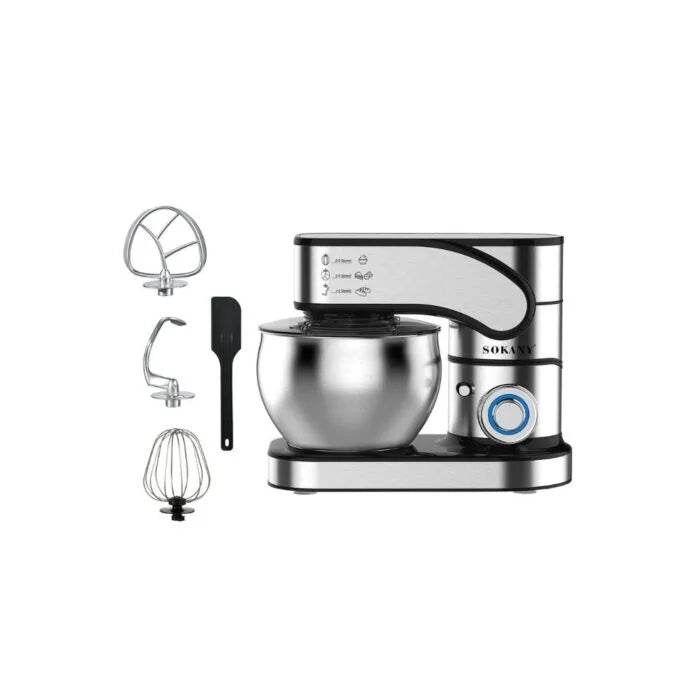 عجانه سوكانى 8.5 لتر 2000 وات سعة كبيرة Sokani stand mixer, 8.5 liters, 2000 watts SK-05015 وأداء قوي للعجن Sokany Stand Mixer 8.5L 2000W