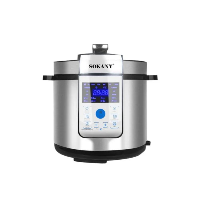 حله طهى ضغط ديجيتال SK-07044 سعة 6 لتر وقدرة 1500 وات مع 8 برامج – Sokany Digital Pressure Cooker 6L 1500W 8 cooking programs.