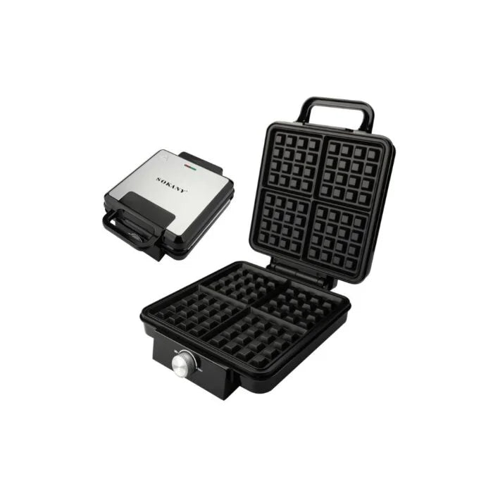 وافل سوكانى فوليم 4ق 1500وات لتحضير 4 قطع وافل بسرعة بسطح غير لاصق – Sokany 4 waffle maker 1500W for making four waffles quickly with non stick plates.