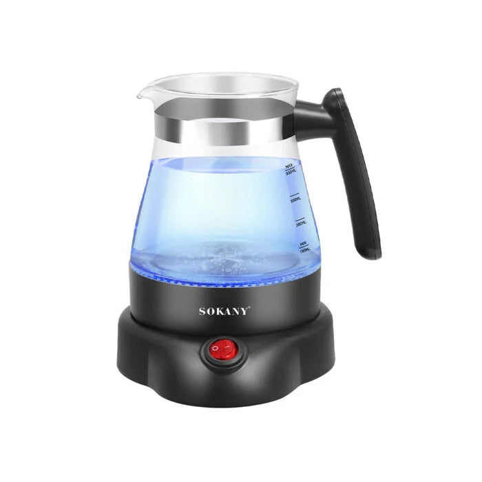 غلايه قهوه زجاج سوكانى 800مل 600وات لتسخين الماء بسرعة – Sokany Glass Coffee Kettle 800ml 600W for quick hot drinks preparation