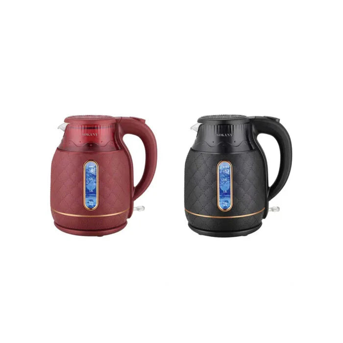 غلايه سوكانى 1.8 لتر 1500 وات لتسخين المياه بسرعة وأمان – Sokany Electric Kettle 1.8L 1500W with auto shut off for daily hot drinks preparation.