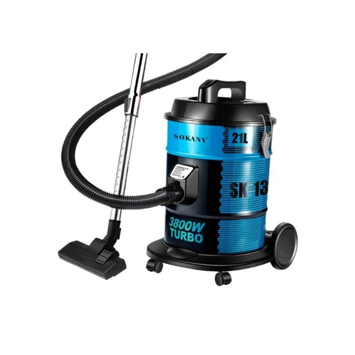 SK-13021 مكنسه سوكاني برميل 21 لتر 3800 وات لتنظيف المنزل بسهولة مع توصيل متاح وضمان عام. | Sokany Barrel Vacuum SK-13021 21L 3800W with delivery and 1 year warranty.