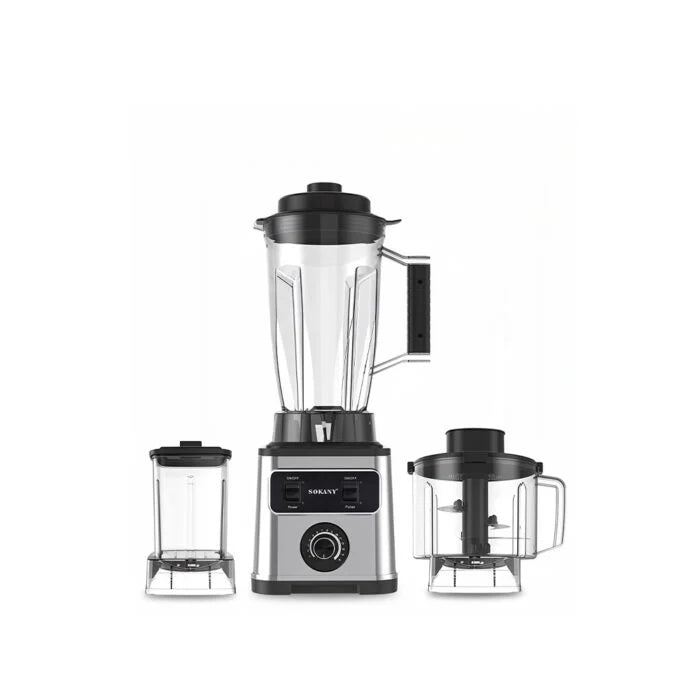 خلاط سوكاني 6600 وات 3*1 بسعة 3 لتر، 15 سرعة، خلط وطحن وتقطيع مع ضمان وتوصيل سريع | Sokany blender 6600W 3L multi-function.