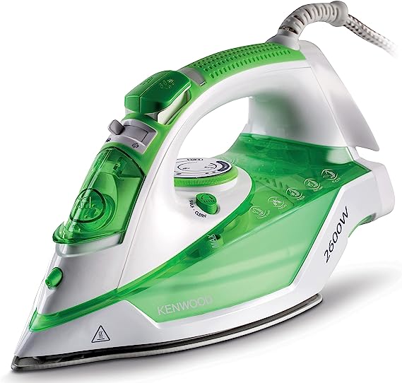 Kenwood 30 Reviews 2600W 350 ml Steam Iron, Ceramic Sole Panel, Environmental Function, 45/140g Steam Power, Anti-Distillation, Stp70.000W White/Green - (International Warranty)