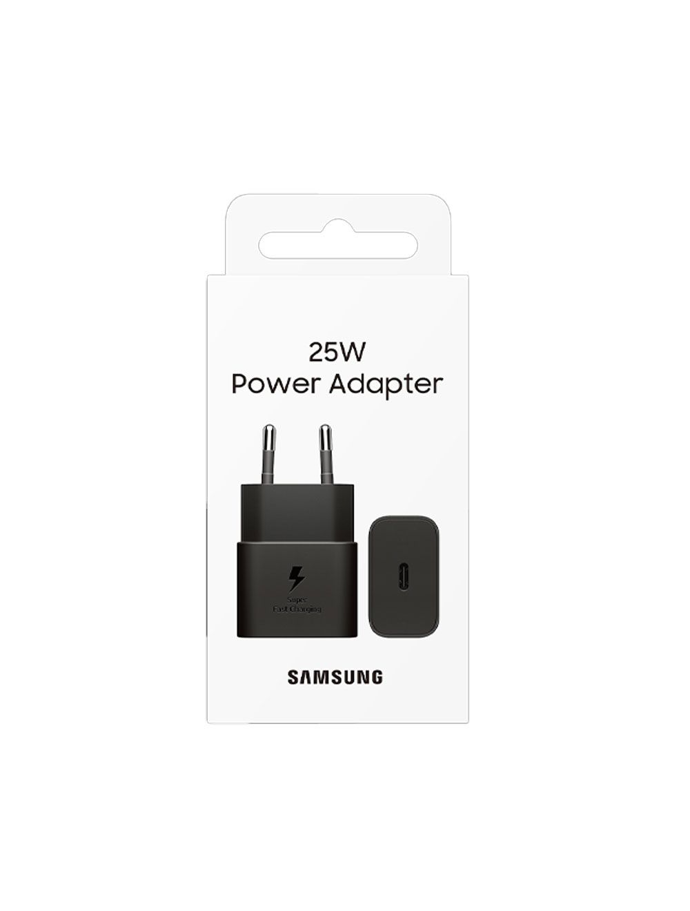 سامسونج- شاحن وات 25 -أسود سريع وآمن بتقنية GaN وتوصيل سريع | Samsung 25W USB-C Fast Charger Black with GaN Technology & Fast Delivery