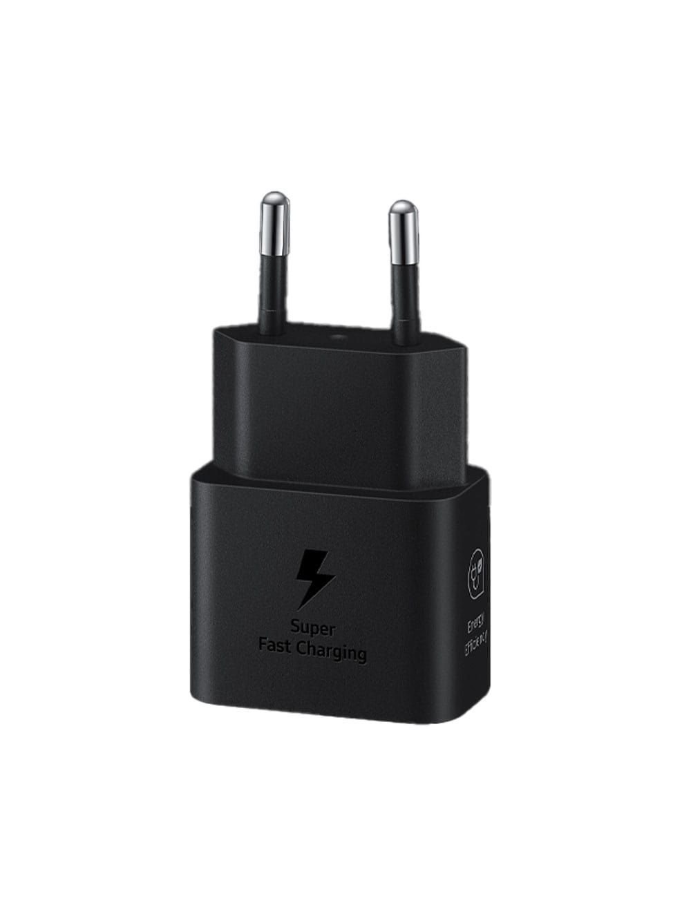 سامسونج- شاحن وات 25 -أسود سريع وآمن بتقنية GaN وتوصيل سريع | Samsung 25W USB-C Fast Charger Black with GaN Technology & Fast Delivery