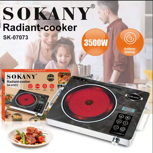 سطح تسخين سوكاني 3500 وات بشاشة ديجيتال | SOKANY 3500W Digital Hot Plate SK-07073 with temperature control for efficient cooking