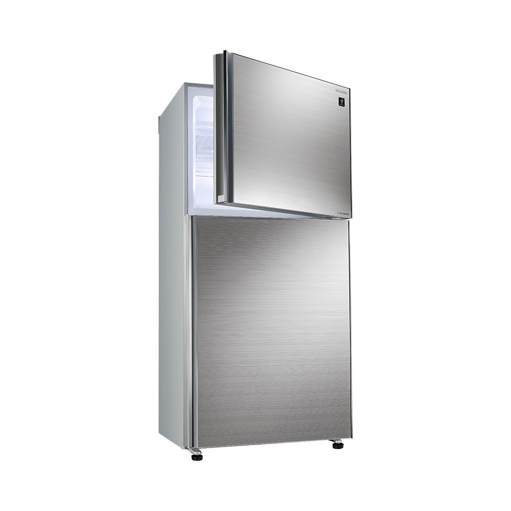 ثلاجة شارب انفرتر نوفروست 396 لتر سيلفر/أسود/أحمر Sharp 396L inverter frost-free refrigerator with touch control and 10 years warranty.