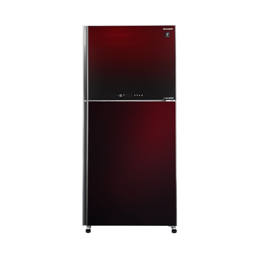 ثلاجة شارب انفرتر نوفروست 396 لتر سيلفر/أسود/أحمر Sharp 396L inverter frost-free refrigerator with touch control and 10 years warranty.