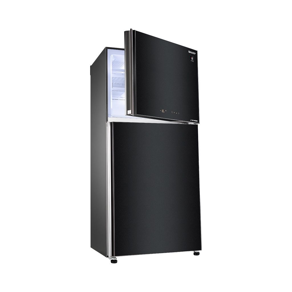 ثلاجة شارب انفرتر نوفروست 396 لتر سيلفر/أسود/أحمر Sharp 396L inverter frost-free refrigerator with touch control and 10 years warranty.