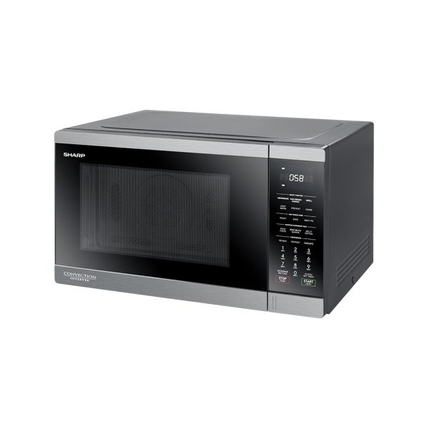 ميكروويف شارب 32 لتر انفرتر كونفكشن 1100 وات أسود مع 11 قائمة وشواية، تصميم أنيق وضمان سنتين – Sharp 32L Inverter Convection Microwave 1100W Black.