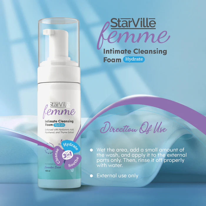 ستارفيل غسول نسائي فوم 150 مل ينظف ويرطب المنطقة الحساسة مع حماية PH البشرة، يوفر Gentle & Refreshing Feminine Care providing Gentle & Refreshing Feminineيوميًا