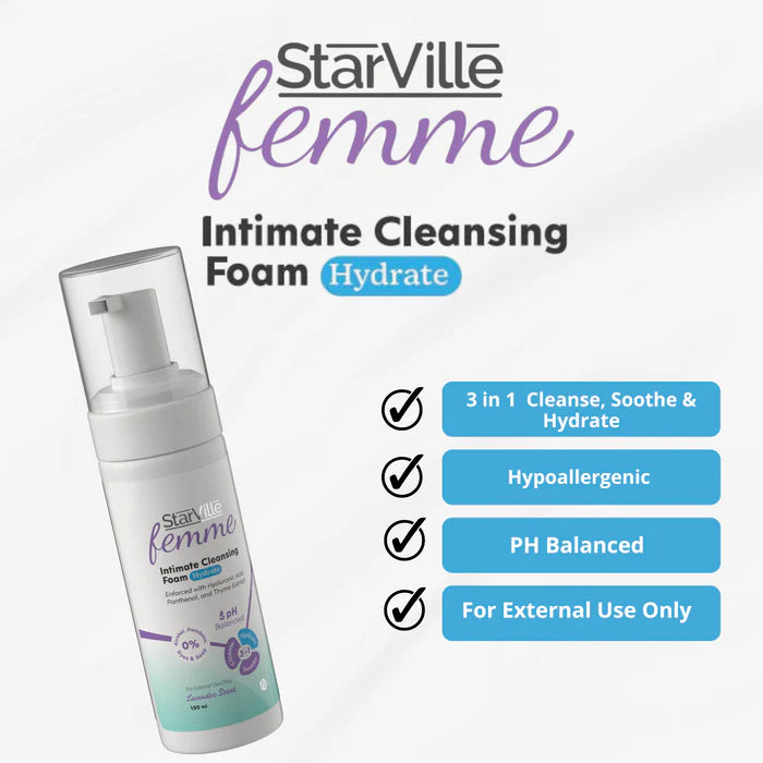 ستارفيل غسول نسائي فوم 150 مل ينظف ويرطب المنطقة الحساسة مع حماية PH البشرة، يوفر Gentle & Refreshing Feminine Care providing Gentle & Refreshing Feminineيوميًا