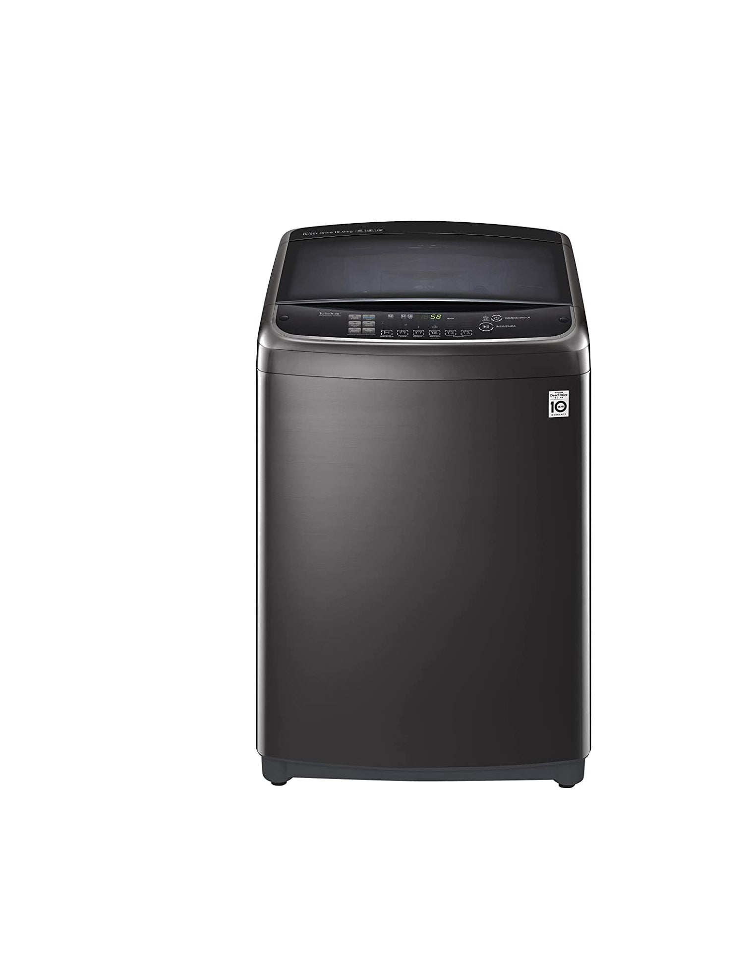 LG Top Load 18.5 Kg Smart Inverter,Turbo Drum™, Black, Soft Closing Door-T1988NEHTB