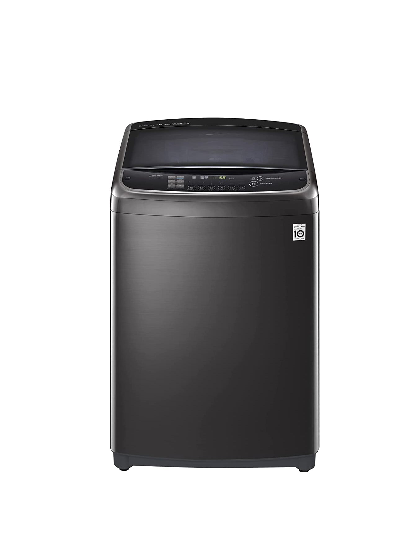 LG Top Load 18.5Kg HEDD Motor, Turbo Wash3D™, 6 Motion, Steam™, Black,Soft Closing Door-T1993EFHSC2