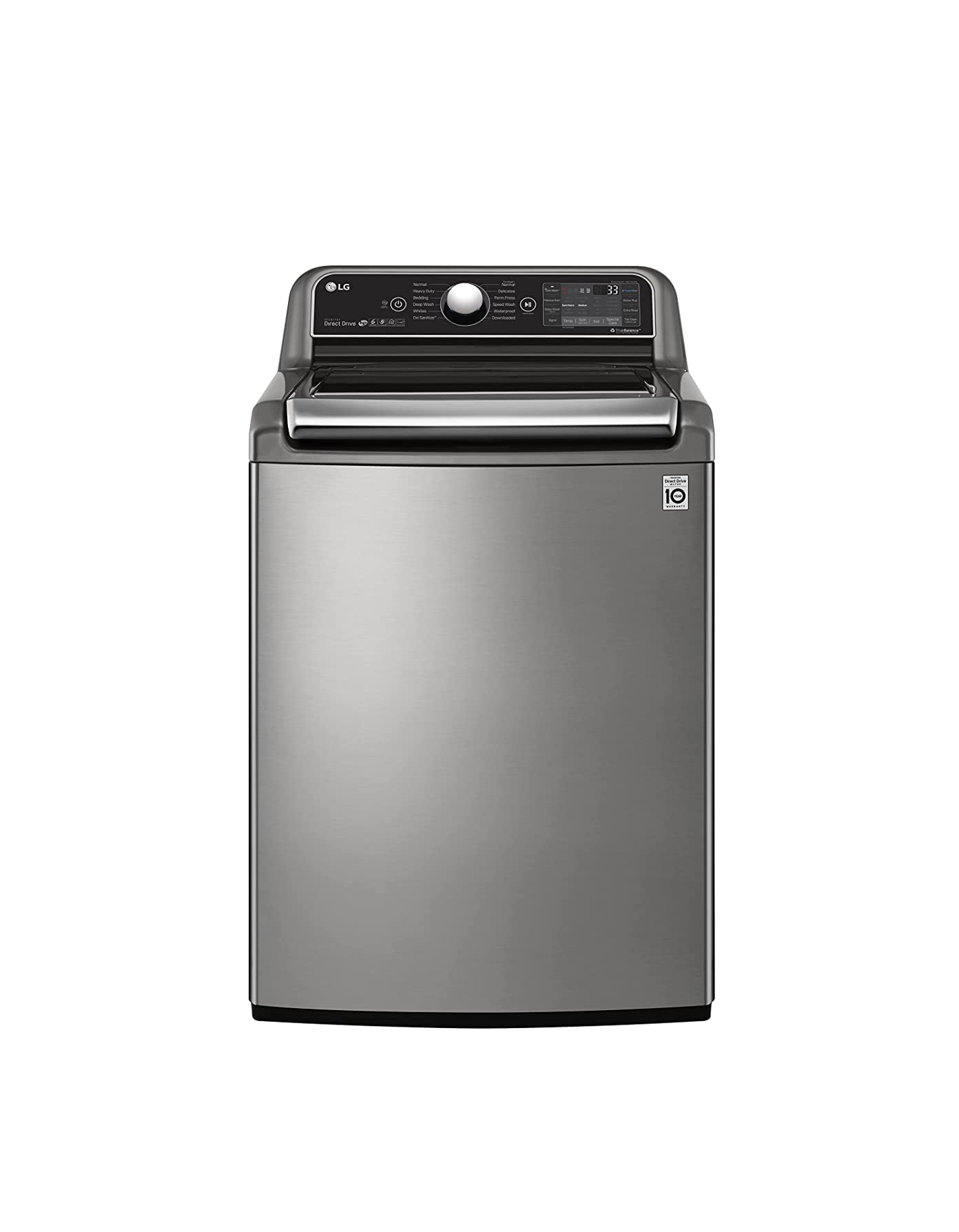 LG Top Load 25 Kg HEDD Motor, Turbo Wash3D™, 6 Motion, Steam™, Stone Silver ,Soft Closing Door-T2572EFHST