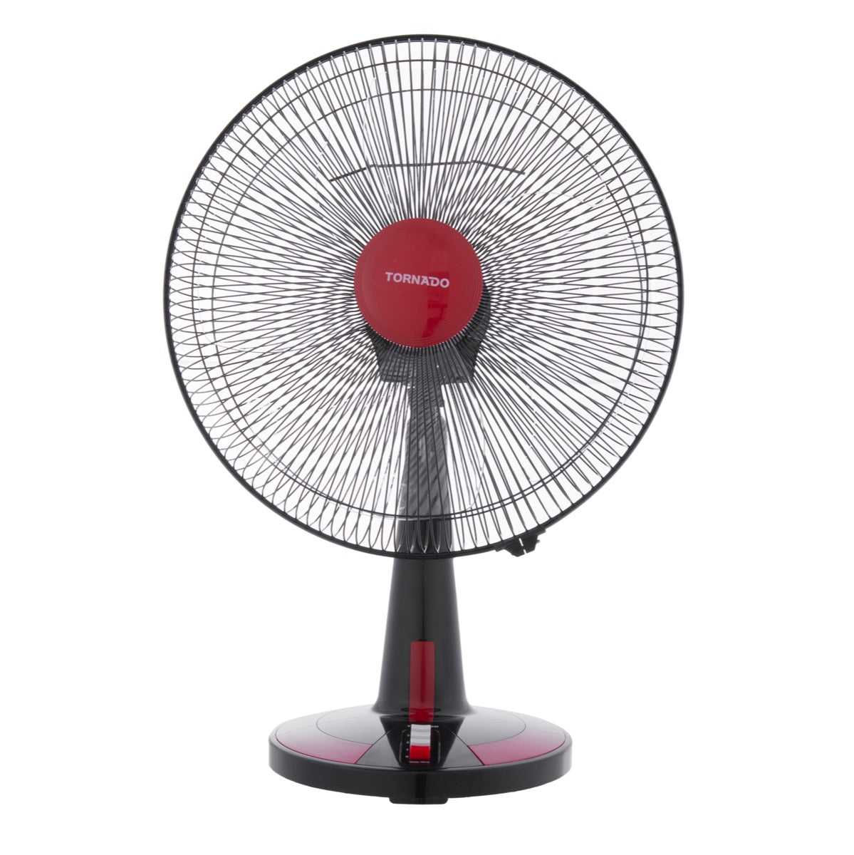 TORNADO Desk Fan 16 Inch, 4 Blades, Black x Red TDF16