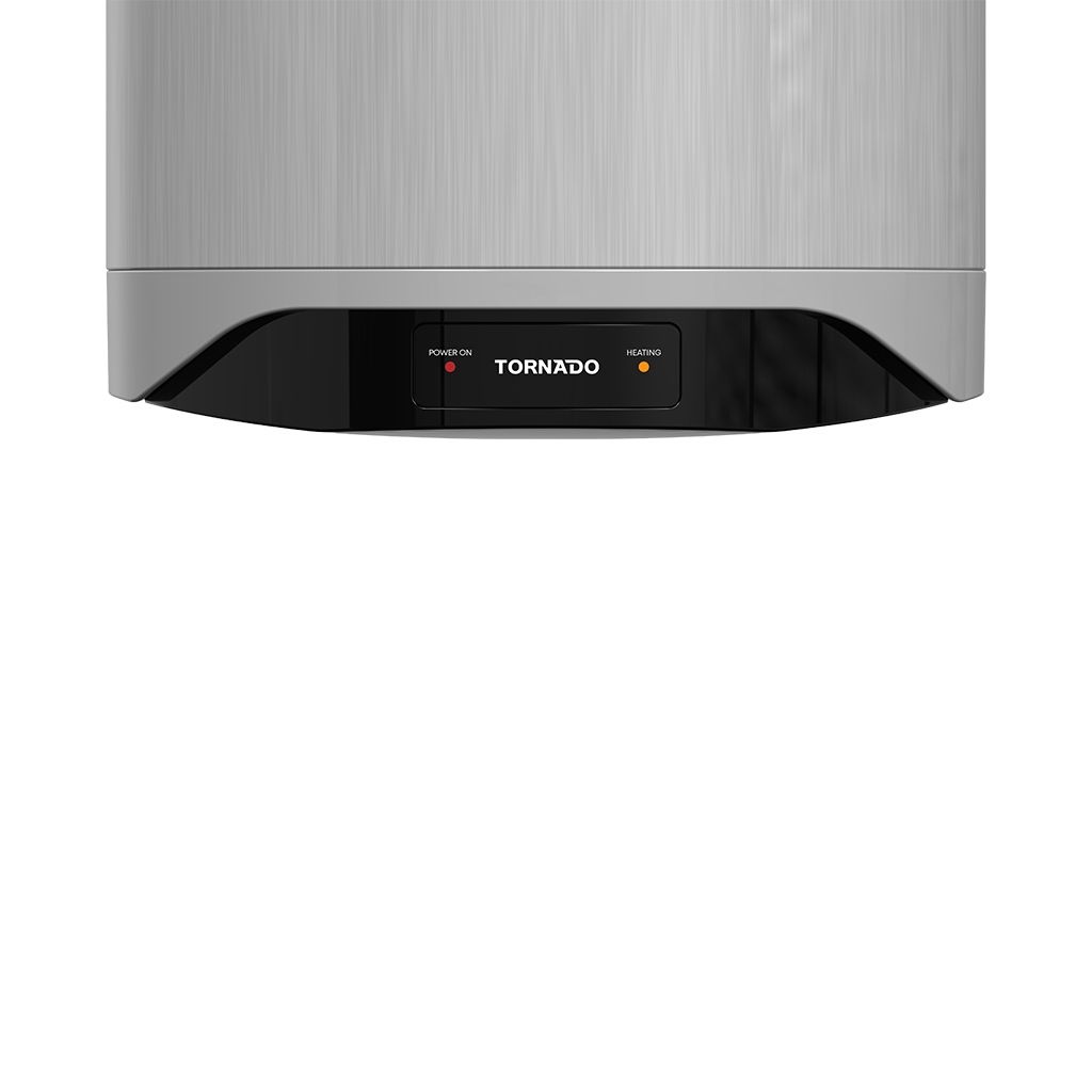 سخان مياه تورنيدو كهرباء 30 لتر بكفاءة طاقة A وضمان 5 سنوات – Tornado 30L Electric Water Heater with safety system and fast heating performance.